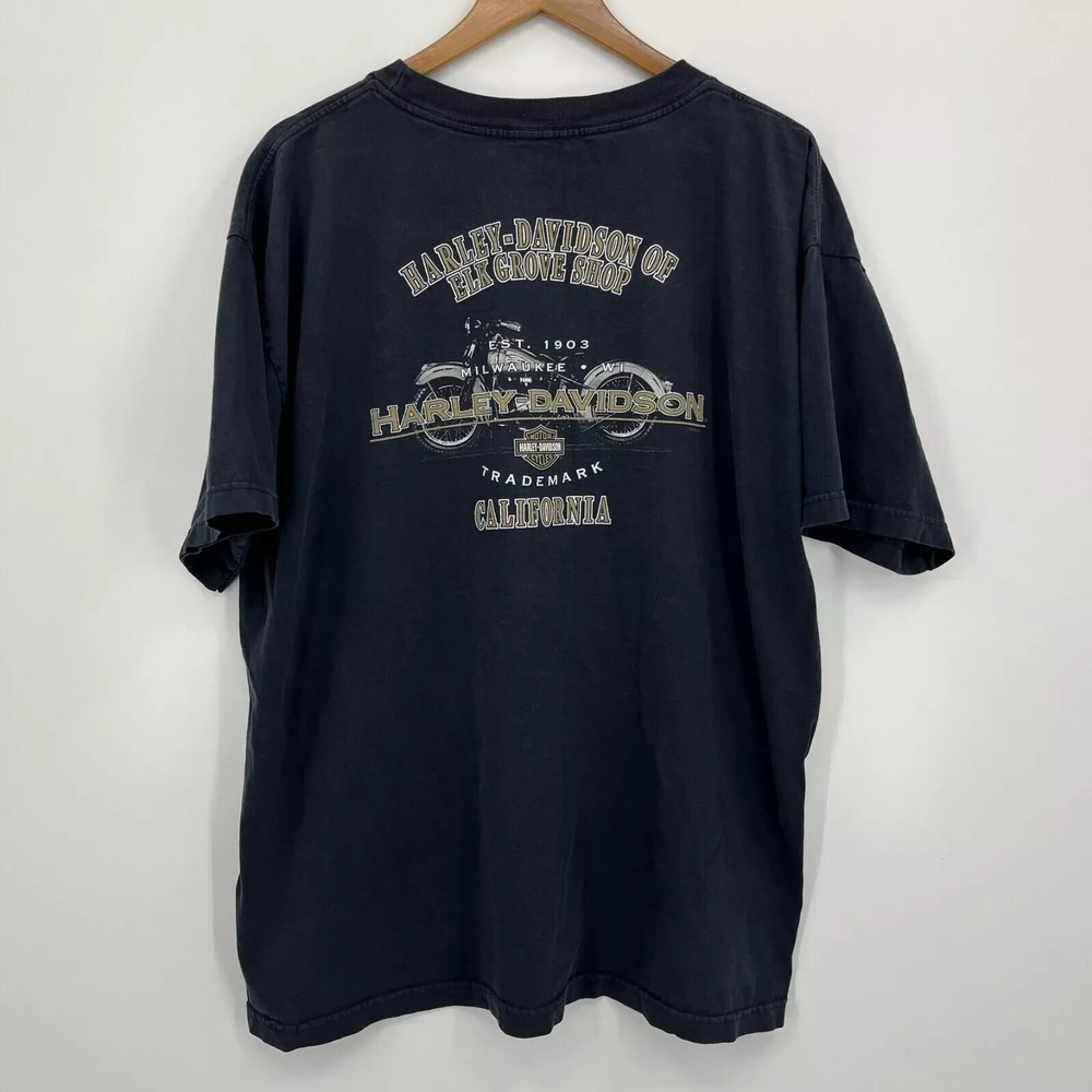 Harley-Davidson T-Shirt Men's 2XL Black Philosophy Forged in Iron Elk Grove Shop